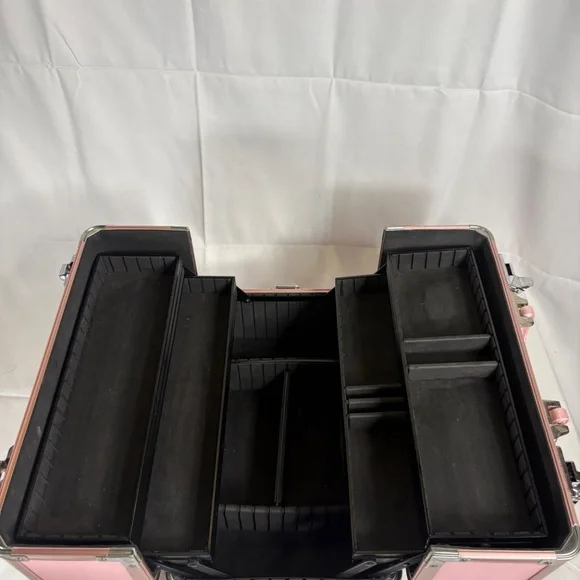 Sephora Professional Pink Metro Travel Train Hard Case Cosmetic Organizer W/KEY - Picture 11 of 16